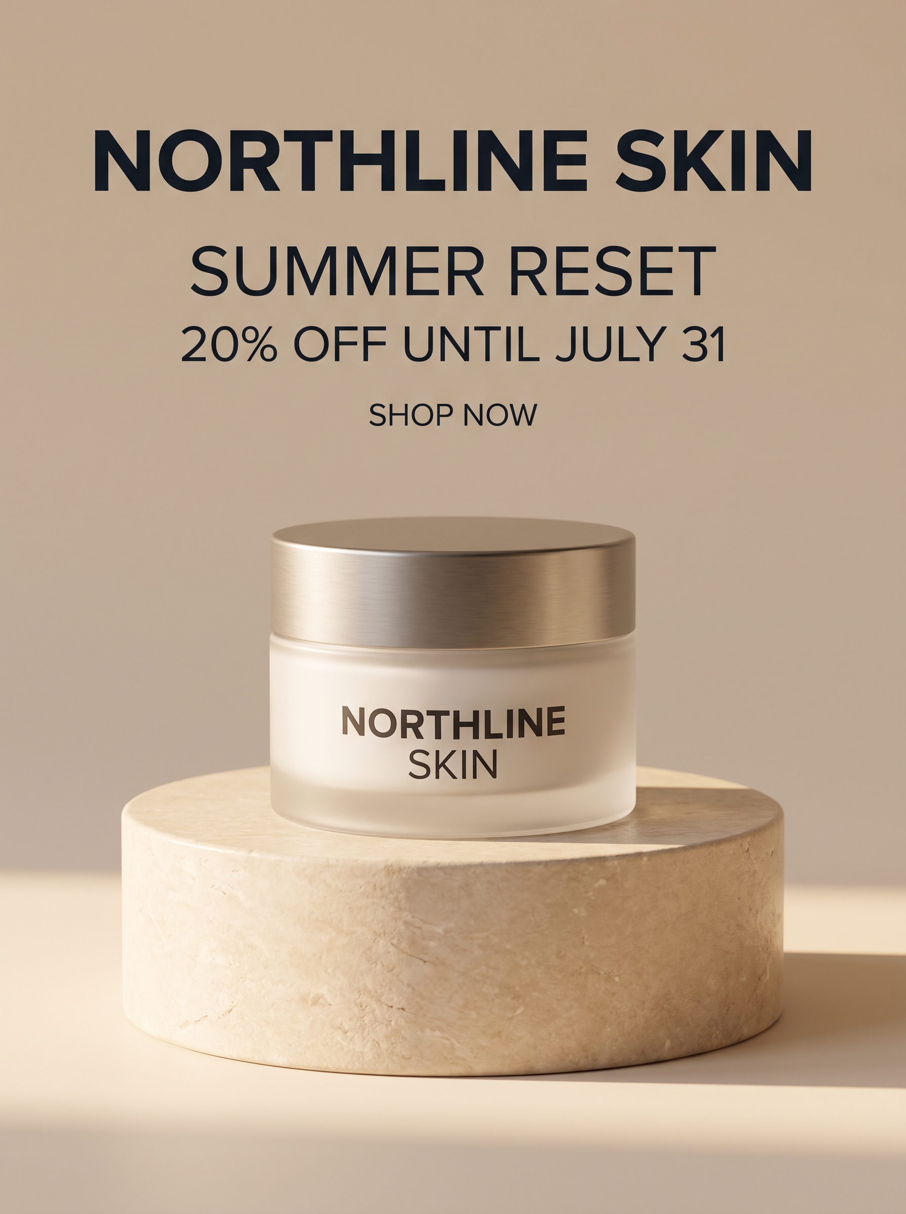 Nano Banana Pro output showing a Northline Skin Summer Reset skincare ad with legible promotional copy